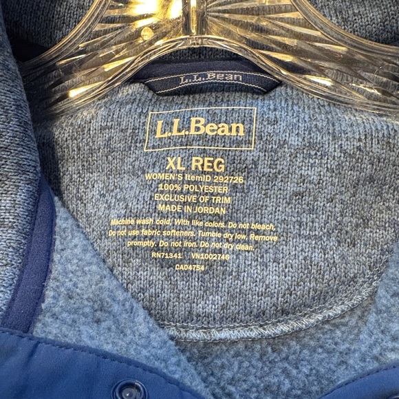 L.L. Bean Sweater Fleece Pullover Blue XL Camping Hiking Gorpcore Outdoors Trail - Picture 6 of 7